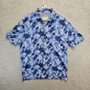 RKF Relax Shirt Mens Size XL Blue Linen Regular Fit Short Sleeve Button Up